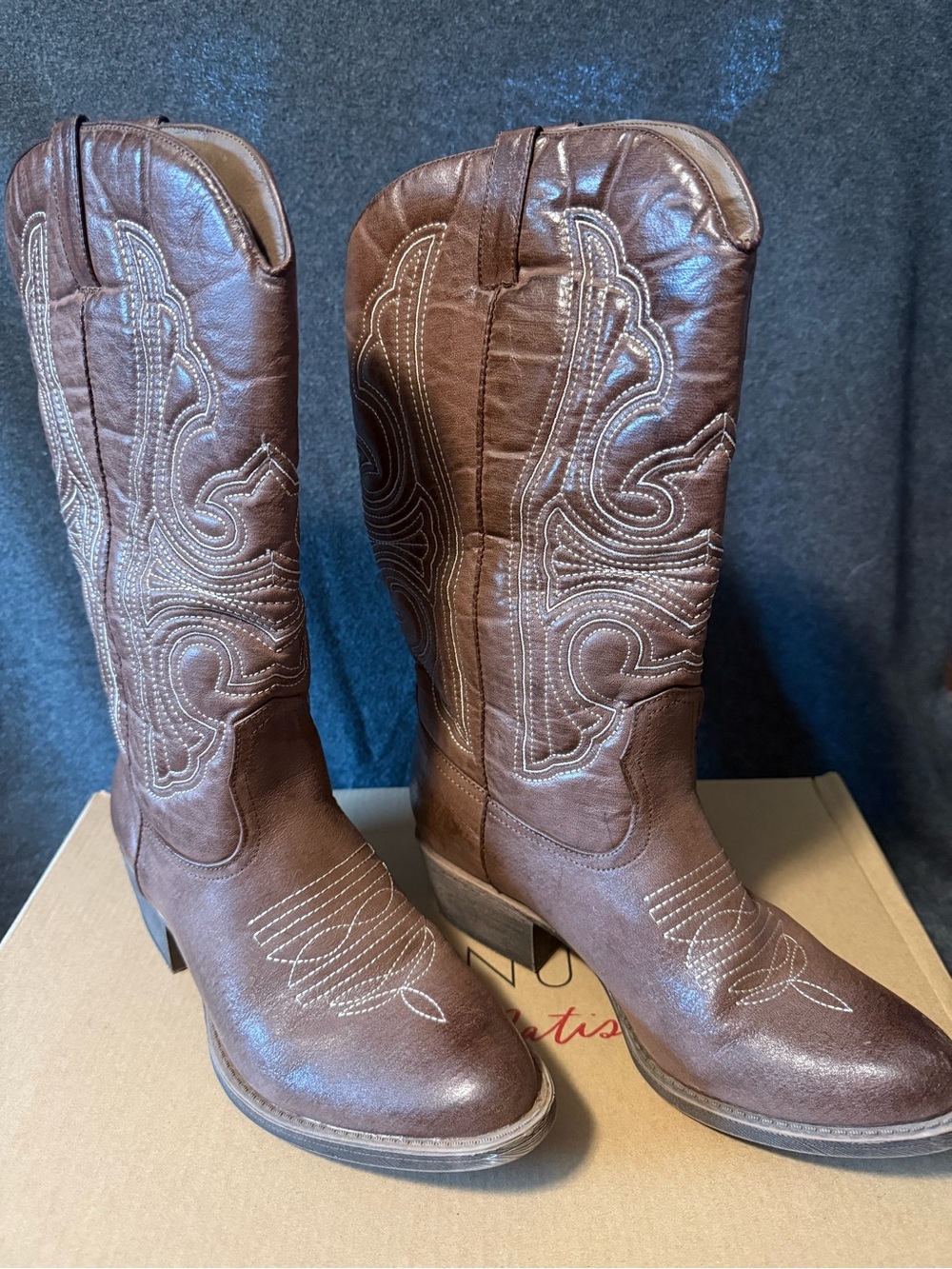 Coconuts by Matisse Brown Embroidered Leather Heeled Western Boots